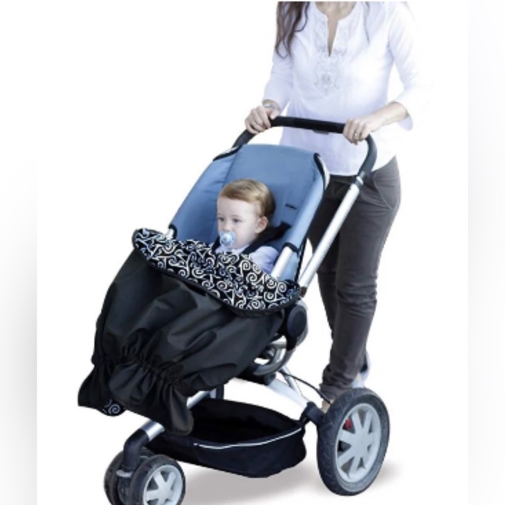 {sootheTIME} Snuggler weather Resistant Stroller cover Blanket Black baby